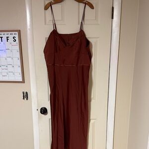Anthropologie Rust Spaghetti Strap Dress
